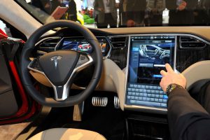 File photo of the interior of the Tesla Model S at the North American International Auto Show in Detroit
