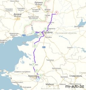 Маршрут до Краснодара